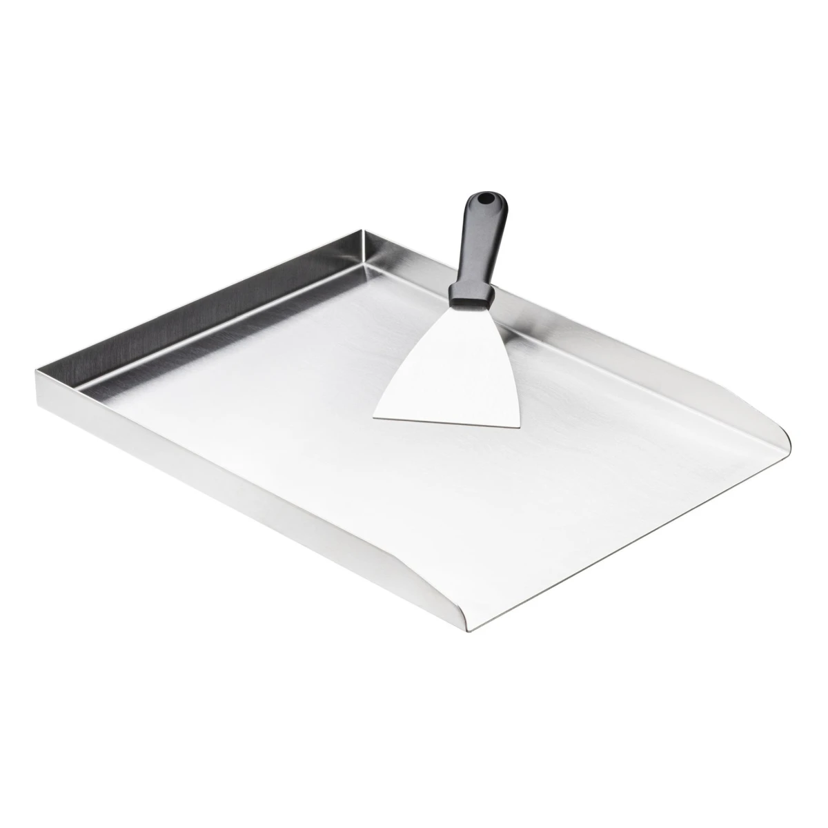 Plancha Grillplatte aus Edelstahl, ca. 40x30x3cm inkl. Grillspachtel