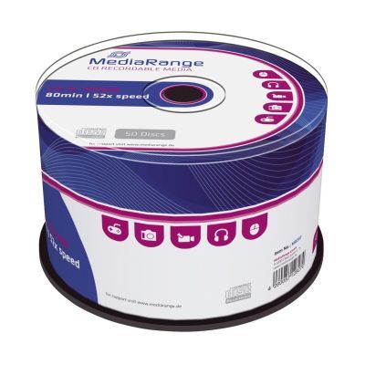 CD-R Rohlinge - 700MB/80Min, 52-fach/Spindel, Packung mit 50 Stück