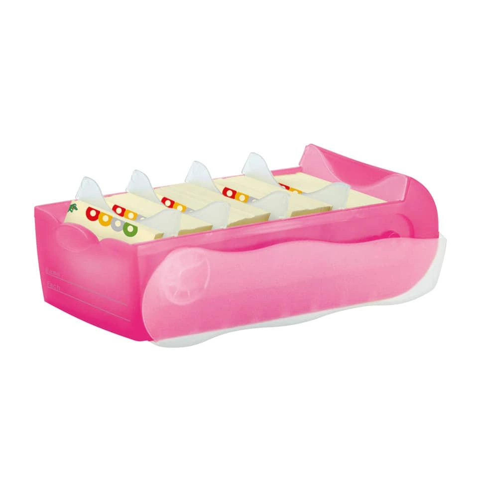 HAN Karteibox CROCO - A7 quer, für 900 Karten,  pink-transluzent