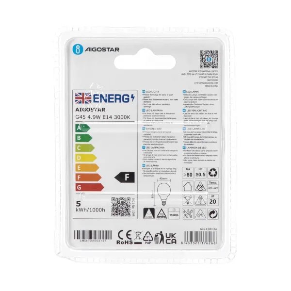 Aigostar LED 'Mini-Globe', 4,9W, E14