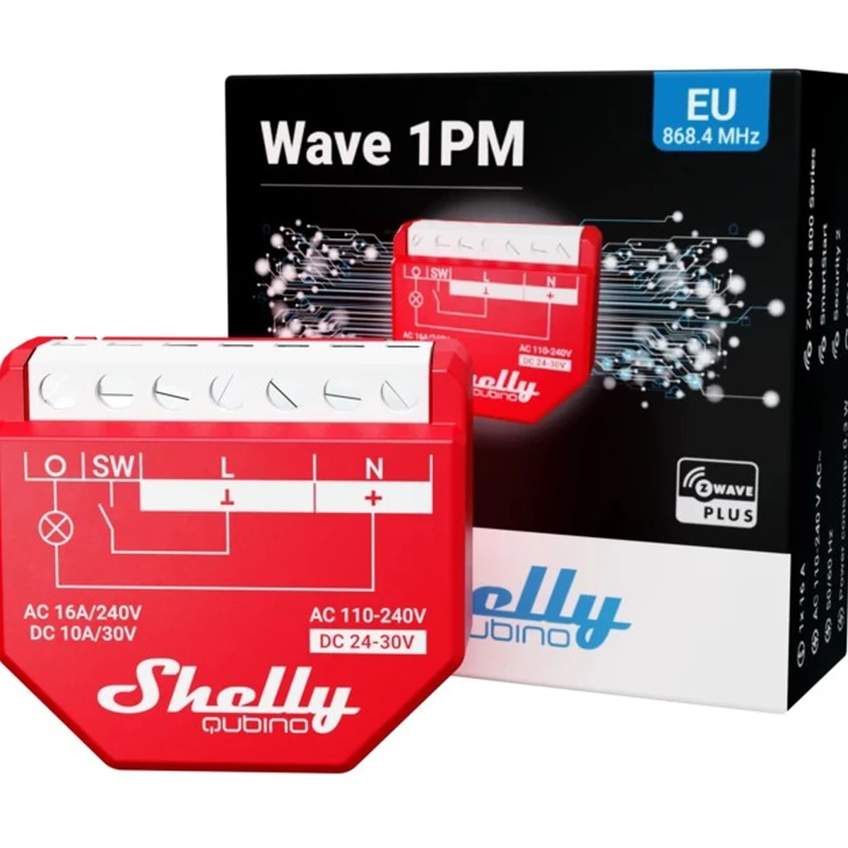 Home Shelly Relais “Wave 1PM“ max. 16A 1 Kanal Unterputz Messfunktion