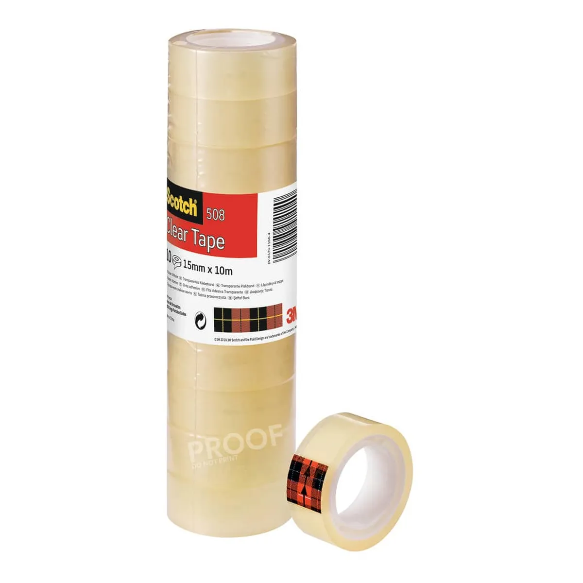Scotch Klebeband Transparent 508, PP, 10 m x 15 mm, 10 Rollen