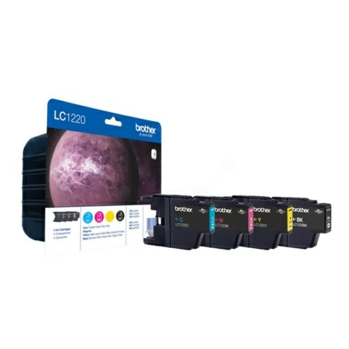 Druckerpatronen MultiPack Brother LC-1220VALBPDR schwarz cyan magenta gelb
