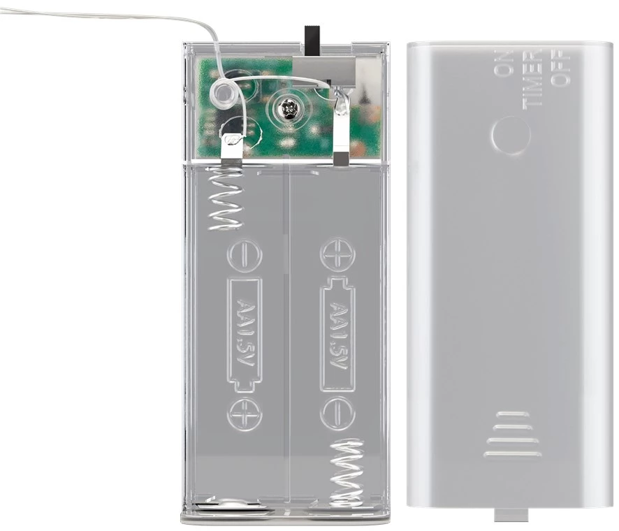 Goobay 2x 20er LED-Silberdraht-Lichterkette, inkl. Timer