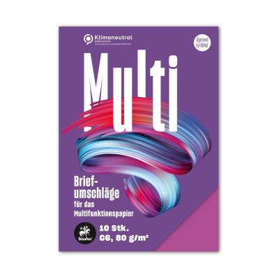 Briefhülle Multifunktionspapier 7X Plus - C6 ohne Fenster, lila, 10 Stück
