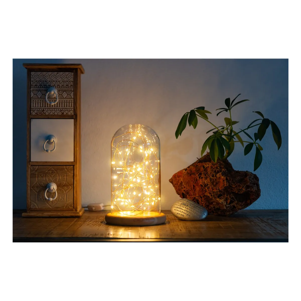 Goobay Glasglocke mit LED-Micro-Lichterkette