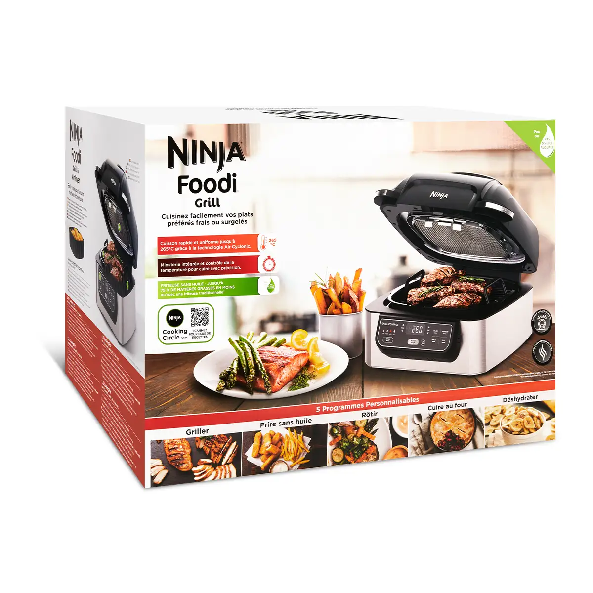 Ninja Foodi Grill & Airfryer, 5,7L Heißluftfritteuse