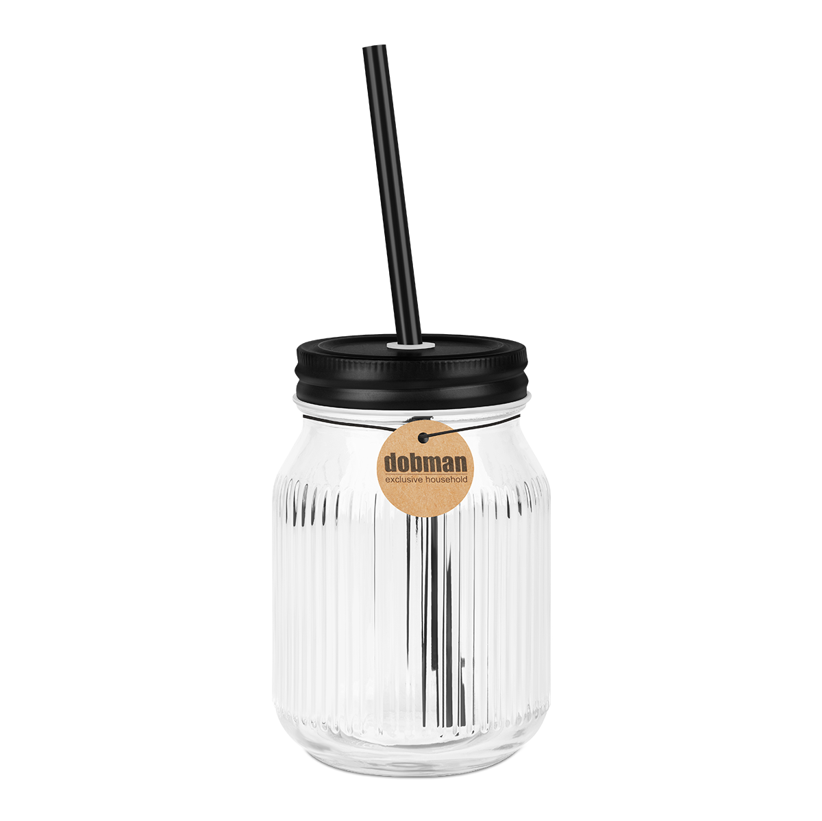 Trinkglas mit Schraubdeckel & Strohhalm 0,45 Ltr.