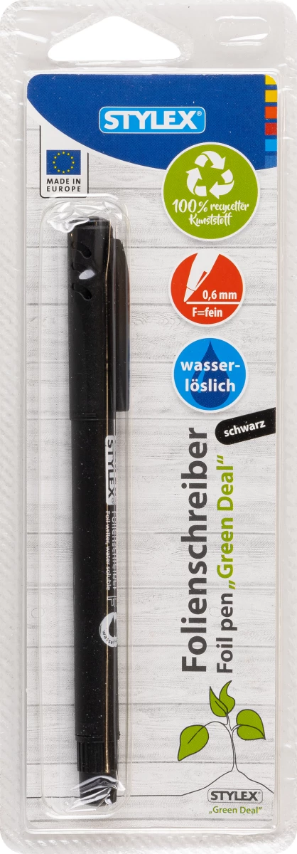 Stylex Folienschreiber, schwarz, wasserlöslich