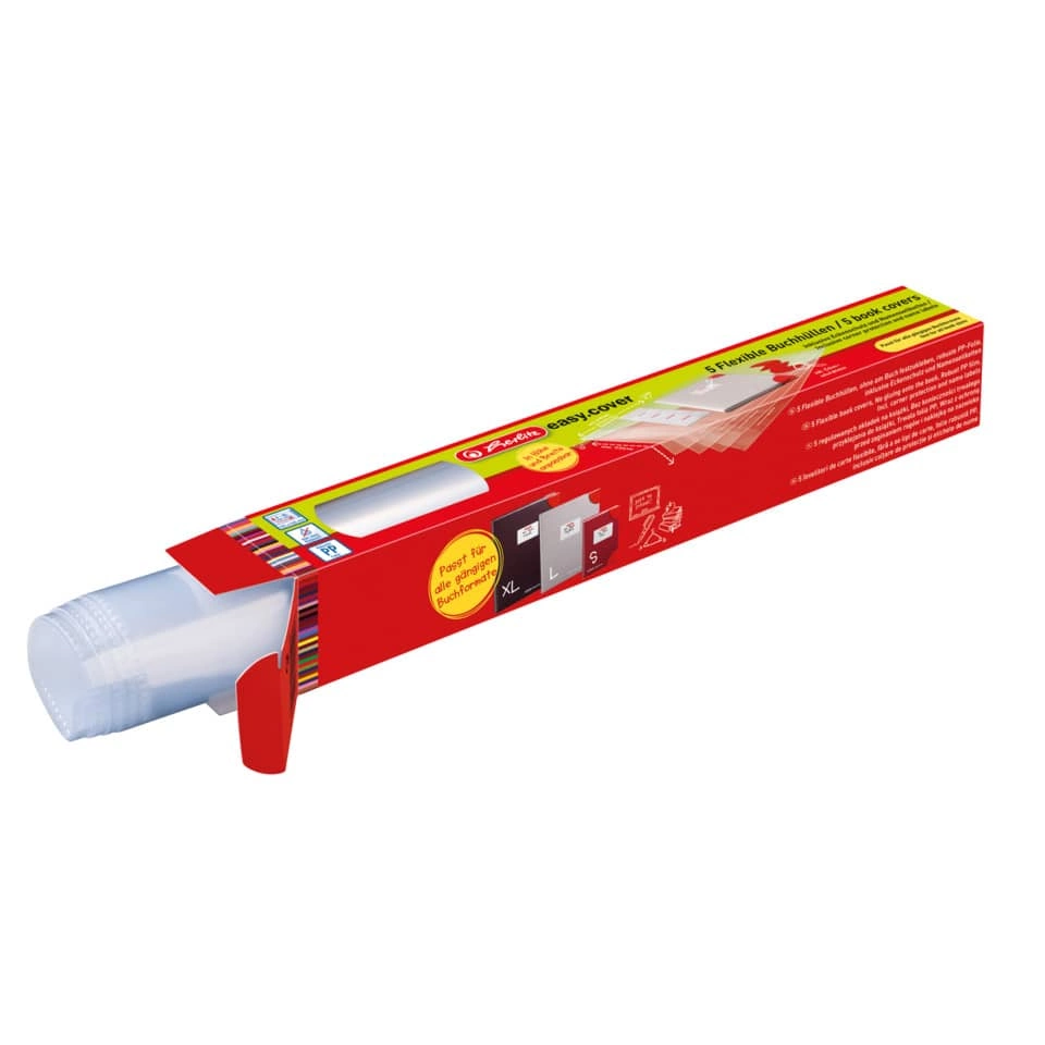 Herlitz Buchschoner - max. 540 x 335 mm, transparent, 5 Stück, anpassbar