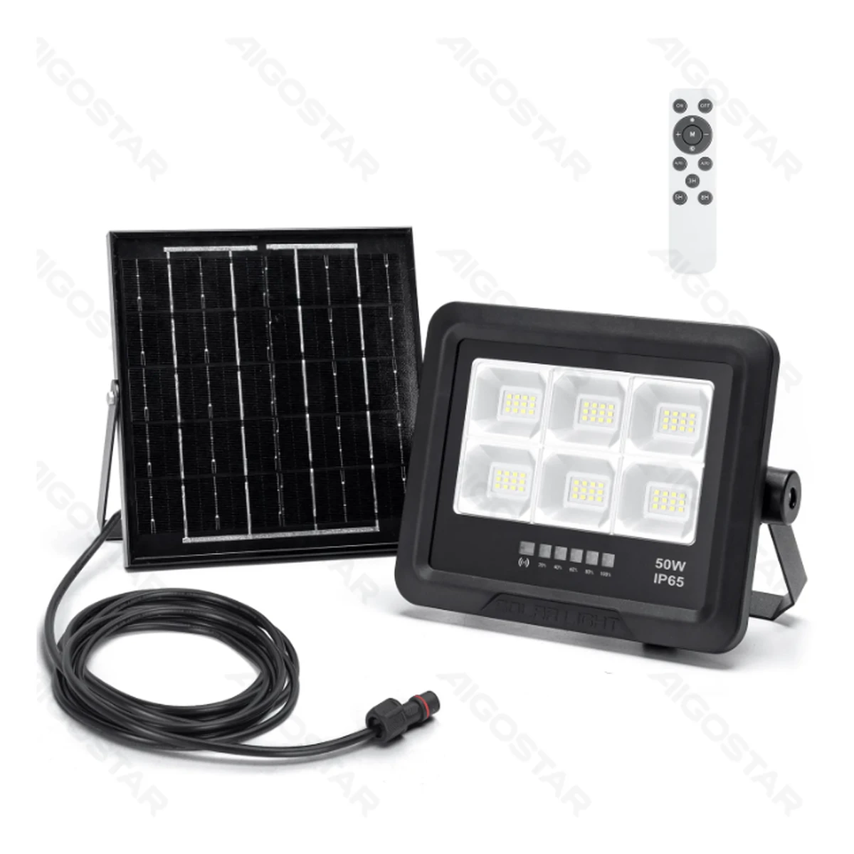 Aigostar LED Solar Flutlicht 50W, kalt-weiß