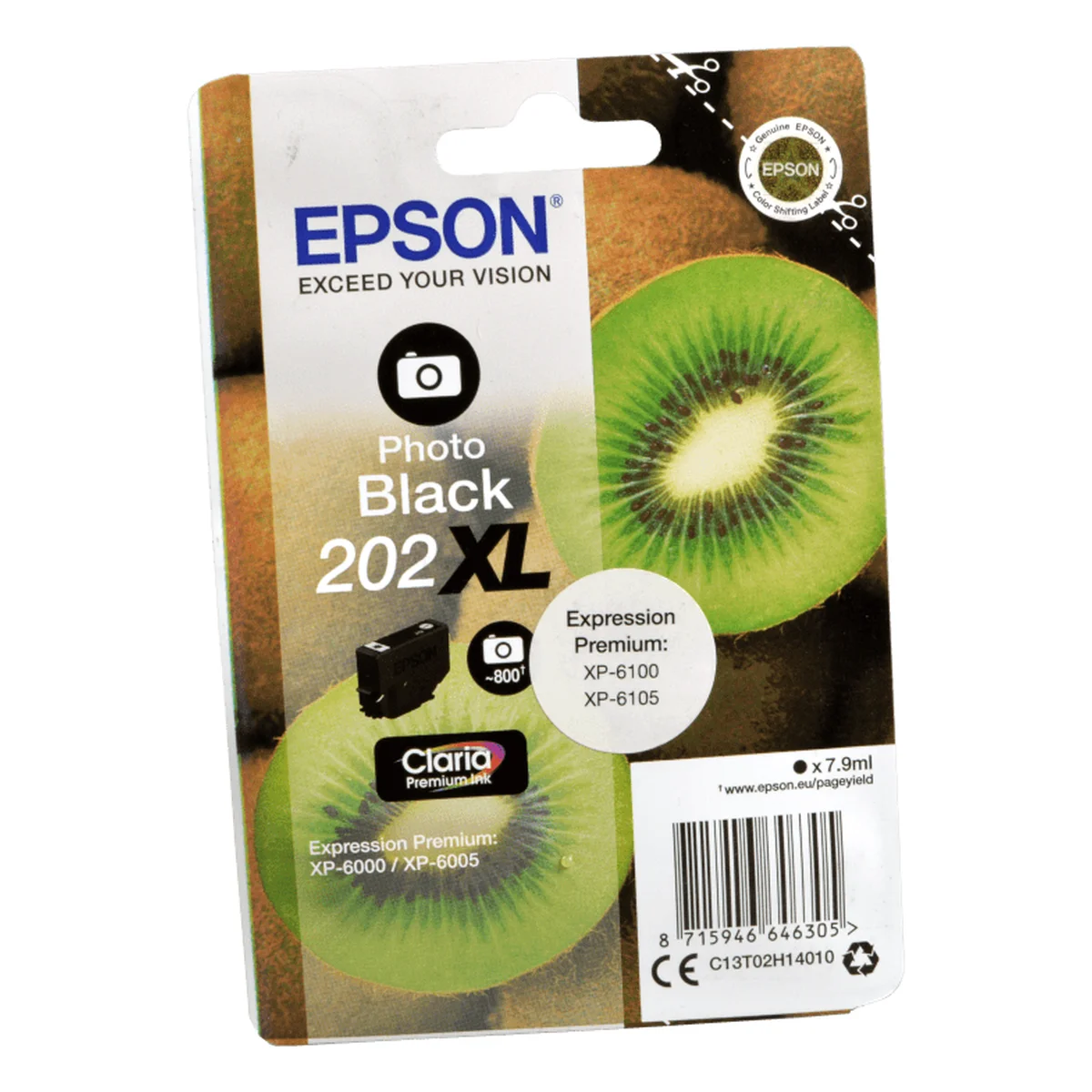 Druckerpatrone Epson 202XL foto-schwarz 7,9 ml | 800 Seiten (C13T02H140)