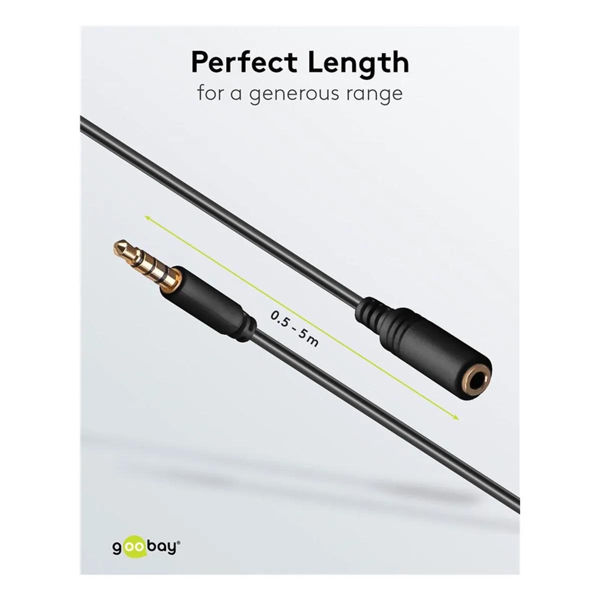 Goobay Kopfhörer- und Audio Verlängerungskabel AUX, 4-pol. 3,5 mm slim, CU
