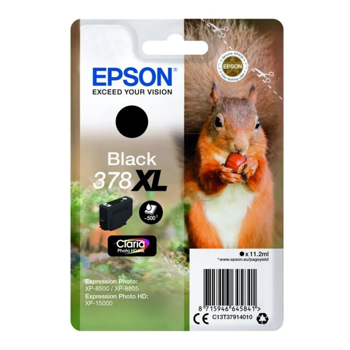 Druckerpatrone Epson 378XL schwarz 11 ml | 500 Seiten (C13T37914010)