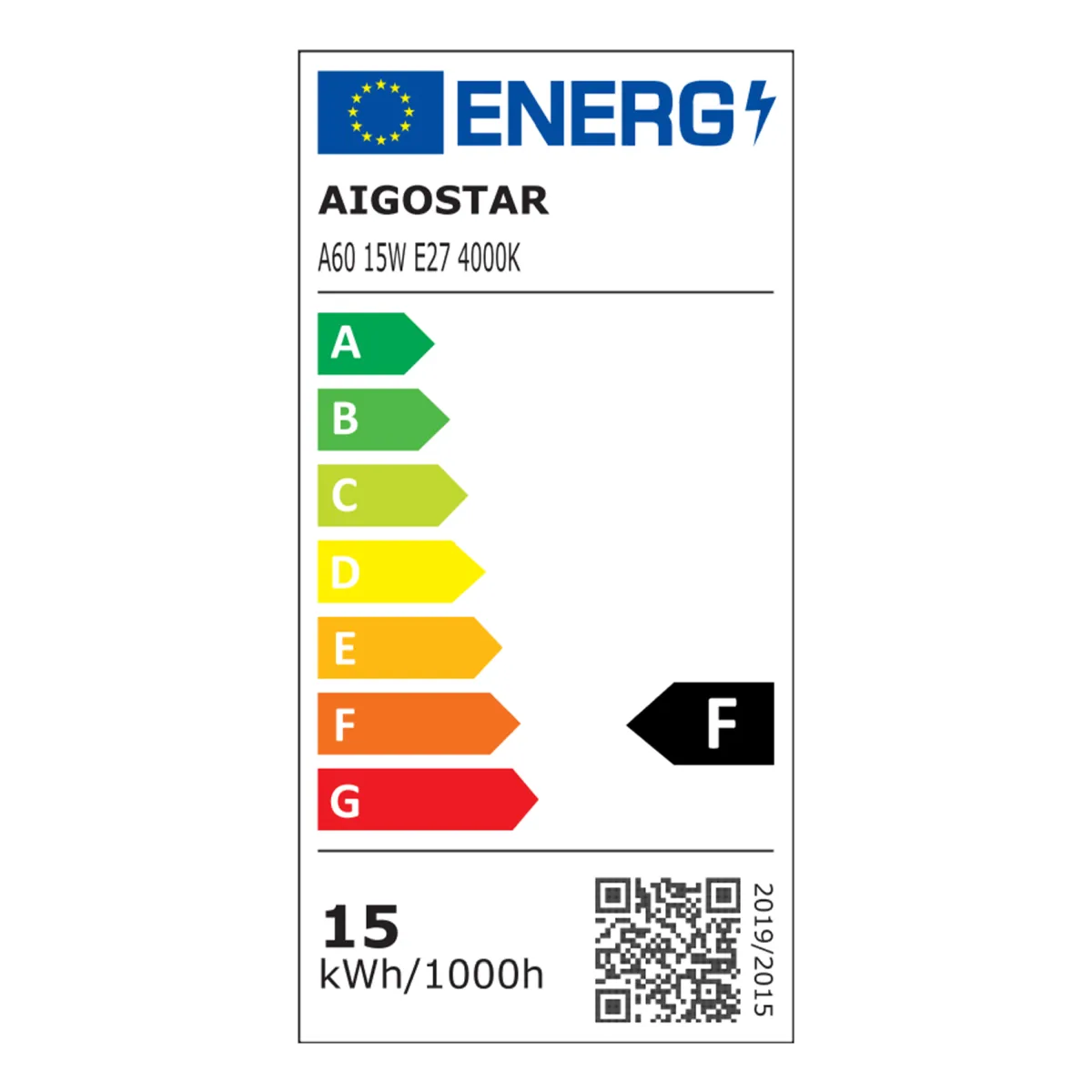 Aigostar LED 'Classic' E27, 15W