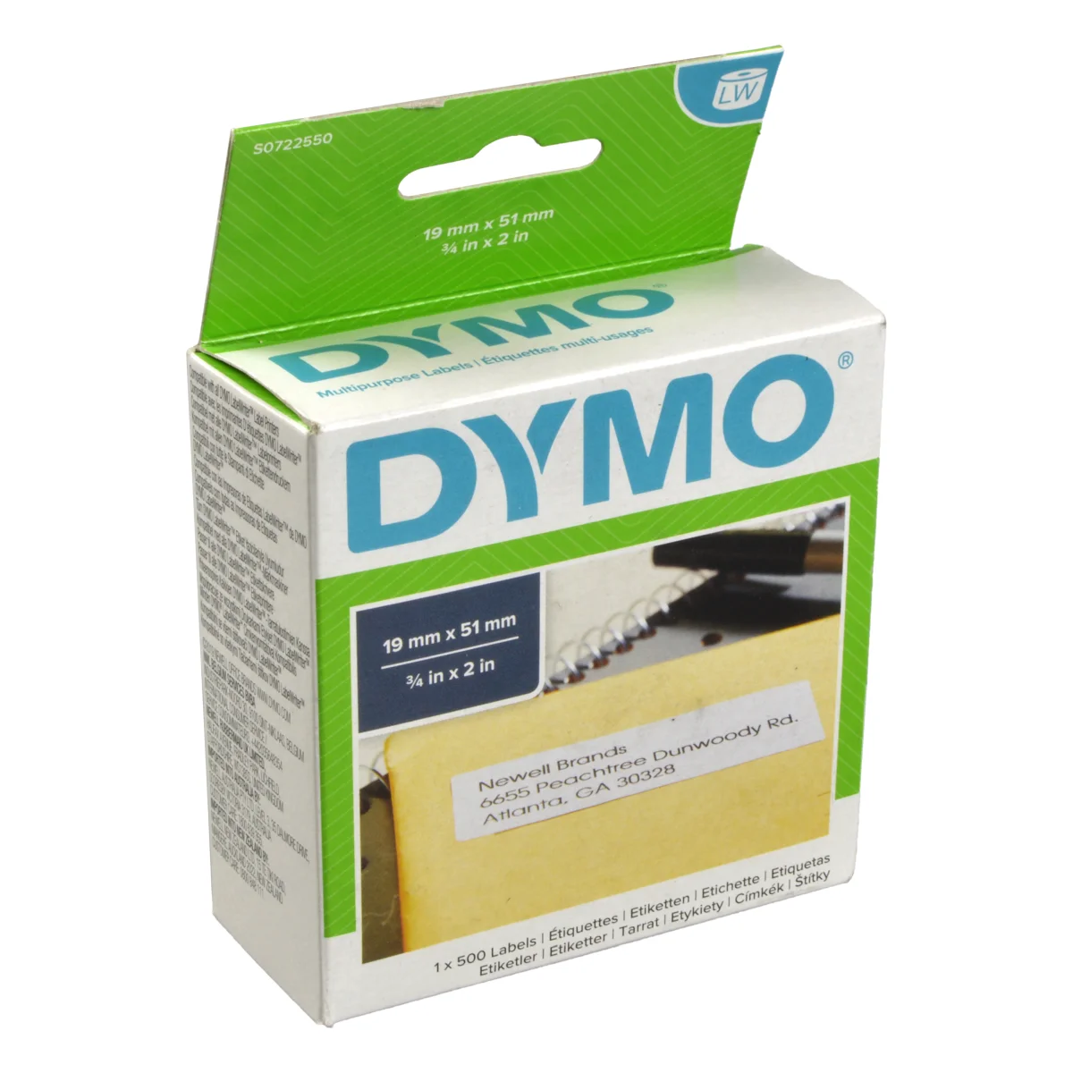 Dymo Labelwriter-Etiketten 11355 (S0722550) weiß, 19 x 51mm, 500 St.