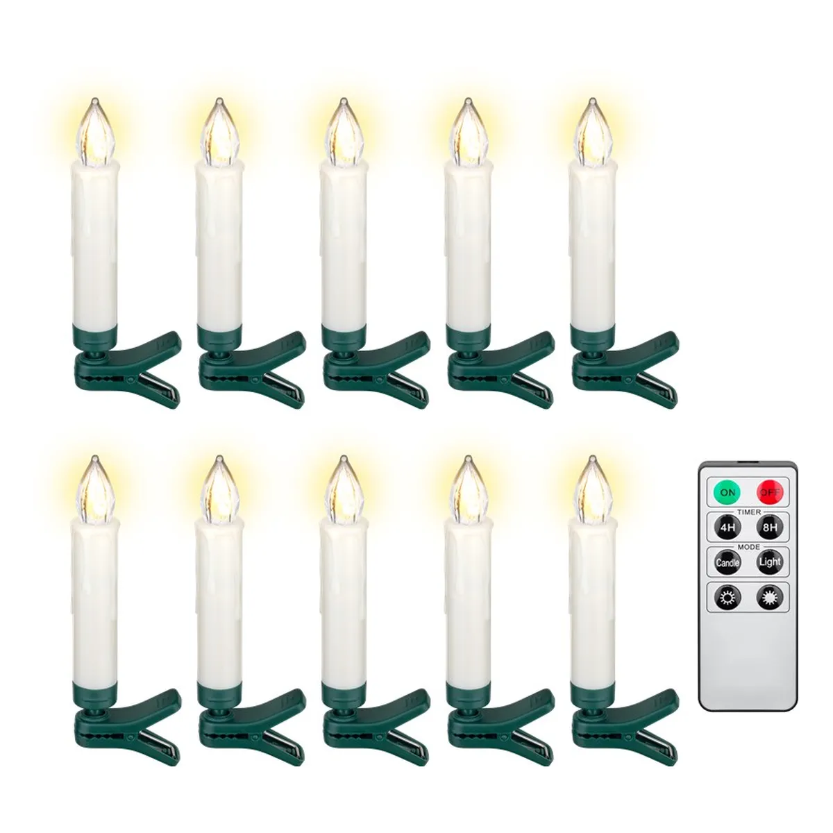Goobay 10 kabellose LED-Weihnachtsbaumkerzen