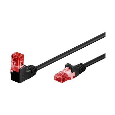 Goobay Patchkabel CAT6 1x 90° gewinkelt U/UTP schwarz 1m