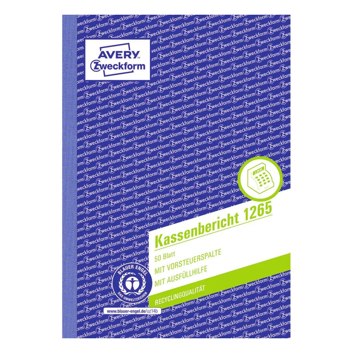 AVERY ZWECKFORM Kassenbericht Recycling - A5, MP, BP, 50 Originale