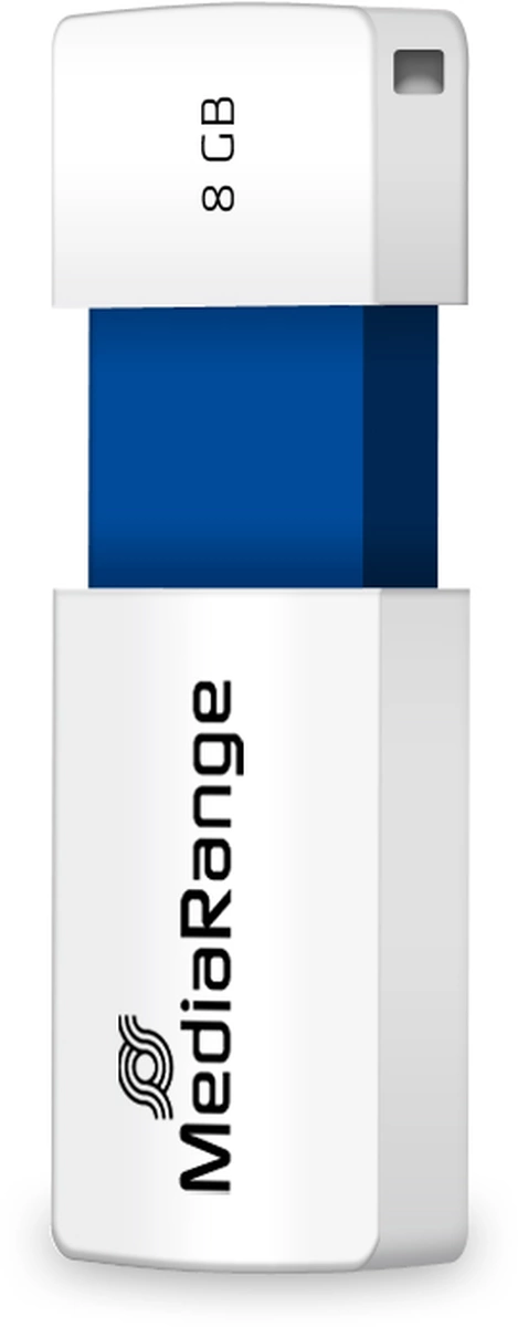 MediaRange USB-Speicherstick blau 8GB | mit Schiebemechanismus