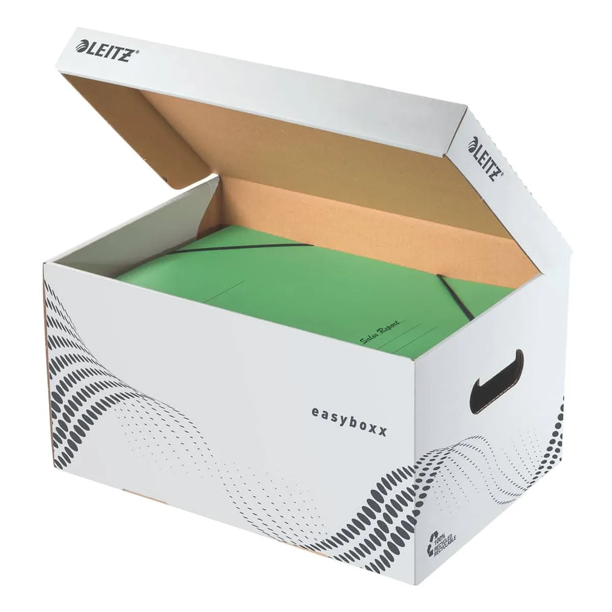 LEITZ Archiv Container easyboxx S - Wellpappe (RC), Tragkraft 10 kg, weiß