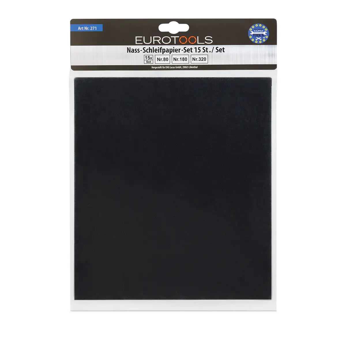 Eurotools Naßschleifpapier, 15 Stück