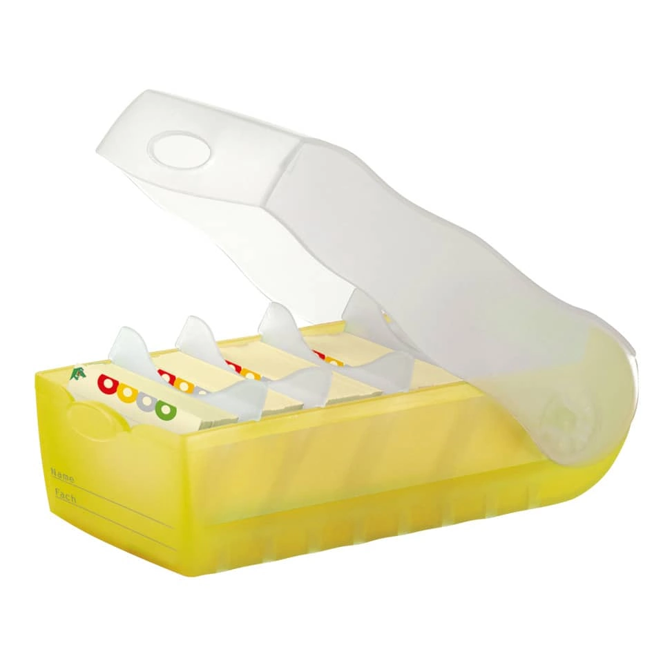 HAN Karteibox CROCO - A7 quer, für 900 Karten,  gelb-transluzent