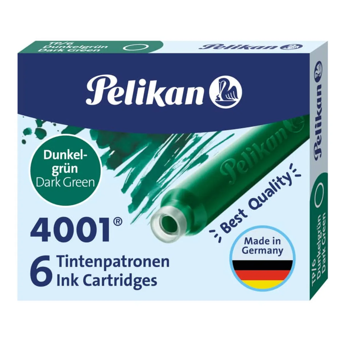 Pelikan Tintenpatrone 4001® TP/6 - dunkelgrün, 6 Patronen