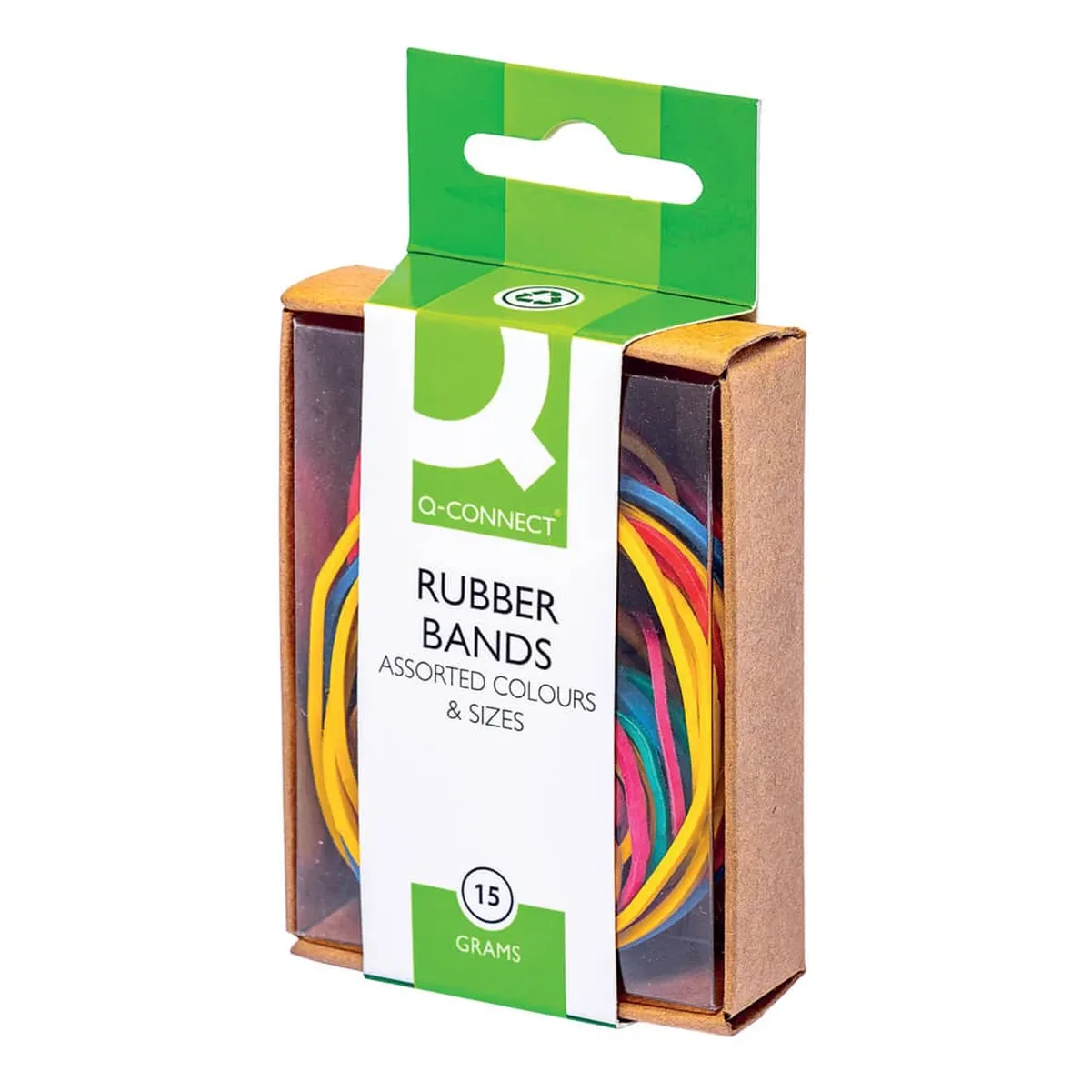 Q-Connect Gummiringe - 15 g, farbig sortiert