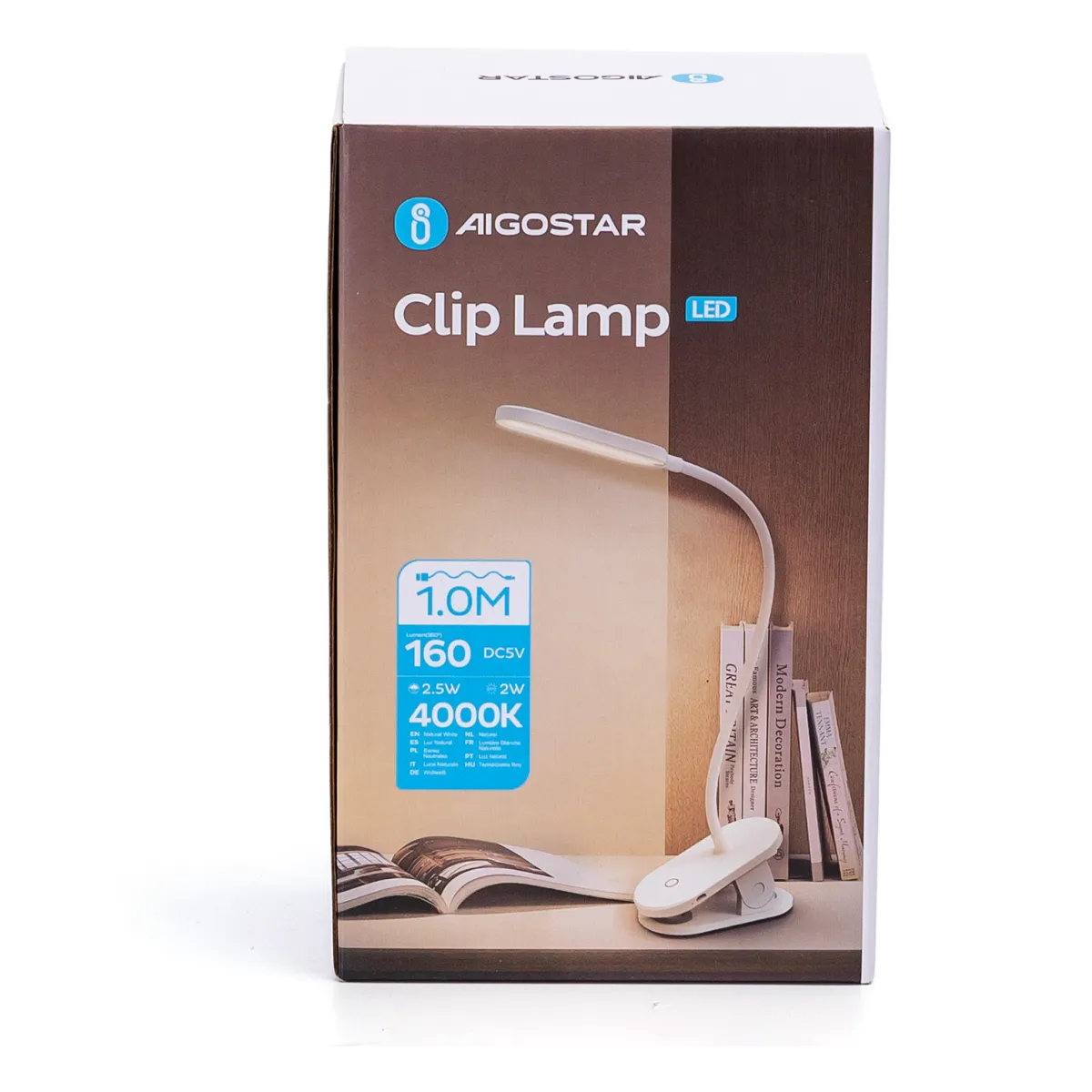 Aigostar LED Lampe mit USB Anschluss, weiß