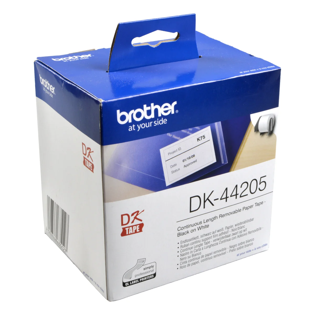 Brother PT Etiketten DK44205  weiss  62mm x 30,48m  Rolle  ablösbar