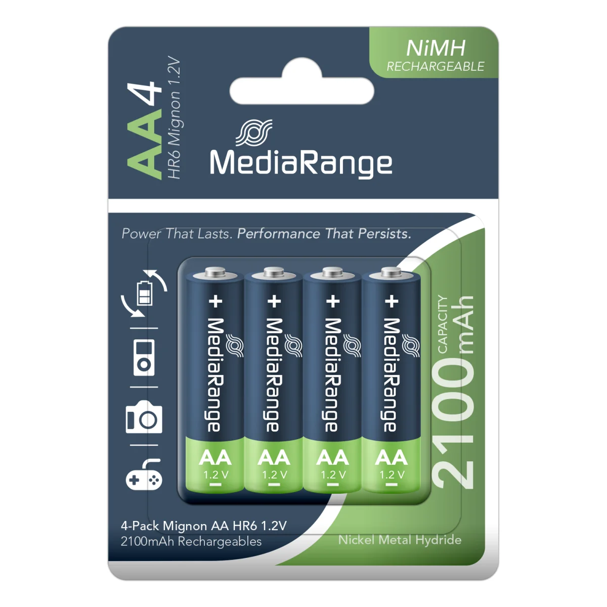 MediaRange Akkus 'Mignon AA' 1,2V 4 Stück