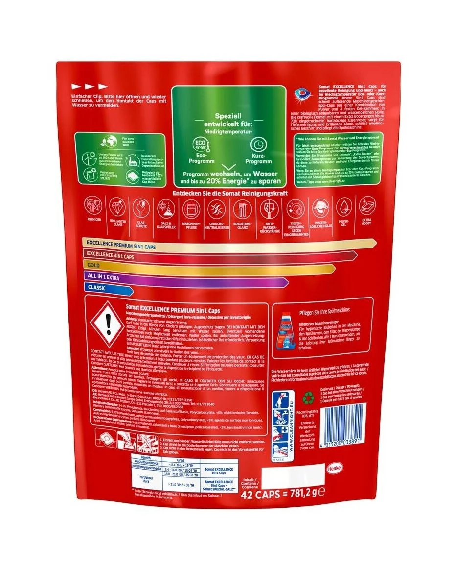 Somat Excellence 5in1 Caps XXL 42 Tabs Rückseite