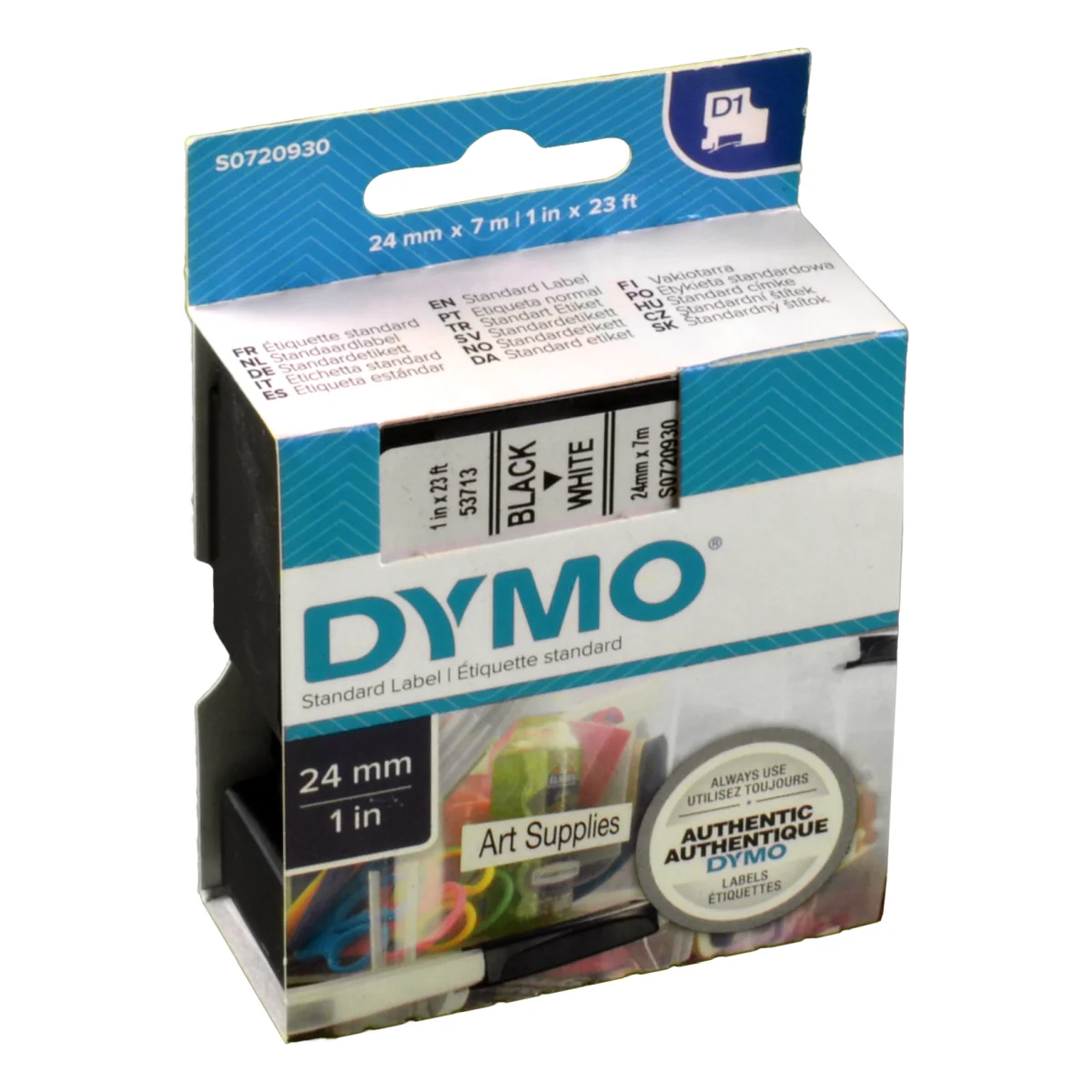 Dymo Label Band D1 53713 (S0720930) schwarz auf weiss  24mm x 7m