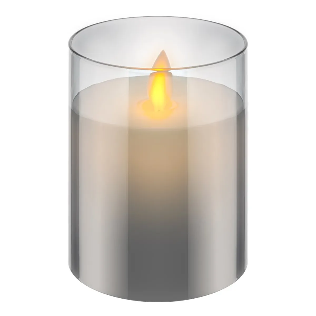 Goobay LED-Echtwachs-Kerze im Glas, 7,5 x 10 cm