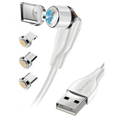 3in1 - Magnet Datenkabel 540Grad Drehbar, weiß