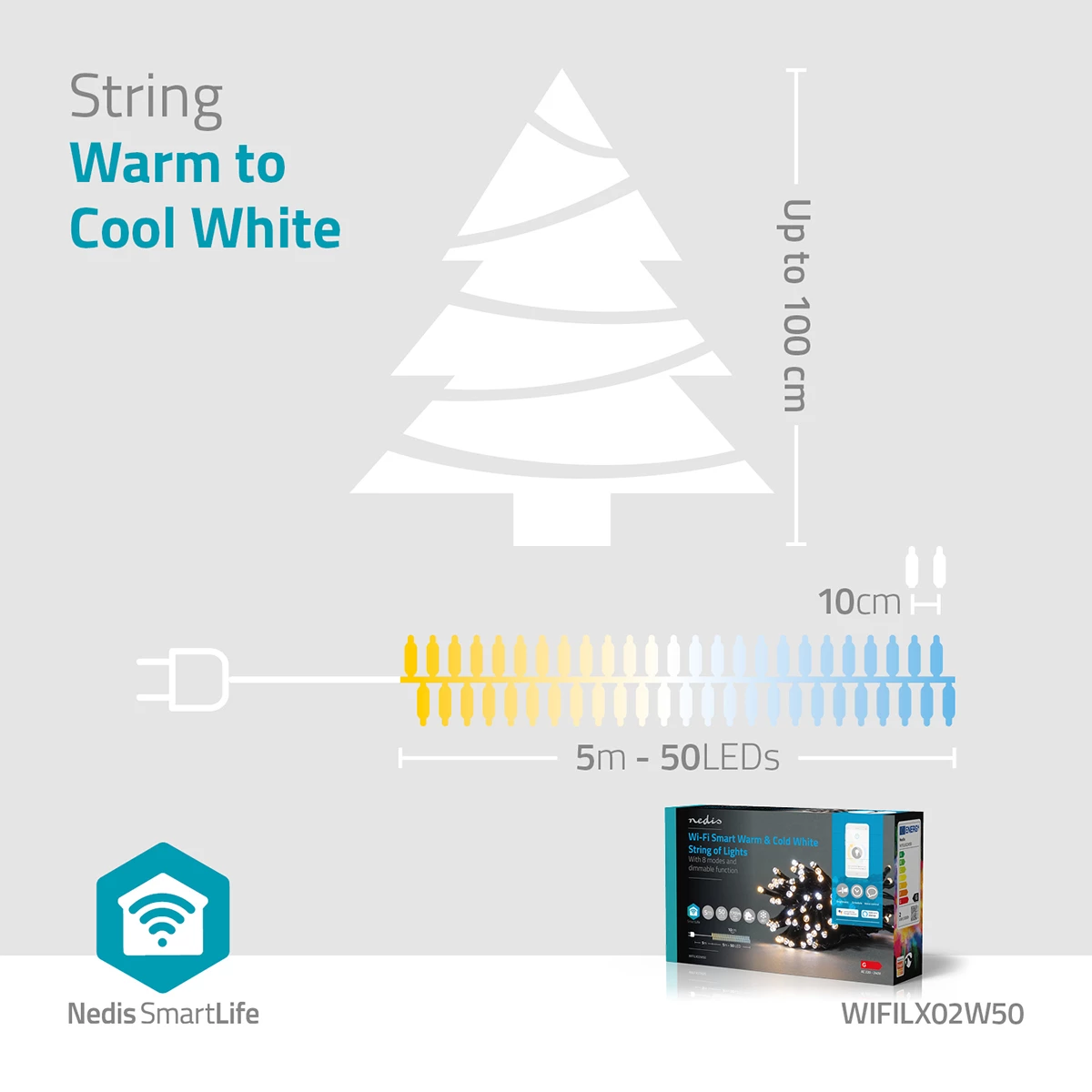 Nedis Smarte LED Lichterkette, 5m
