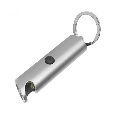 Schlüsselanhänger - Flaschenöffner mit LED, silber