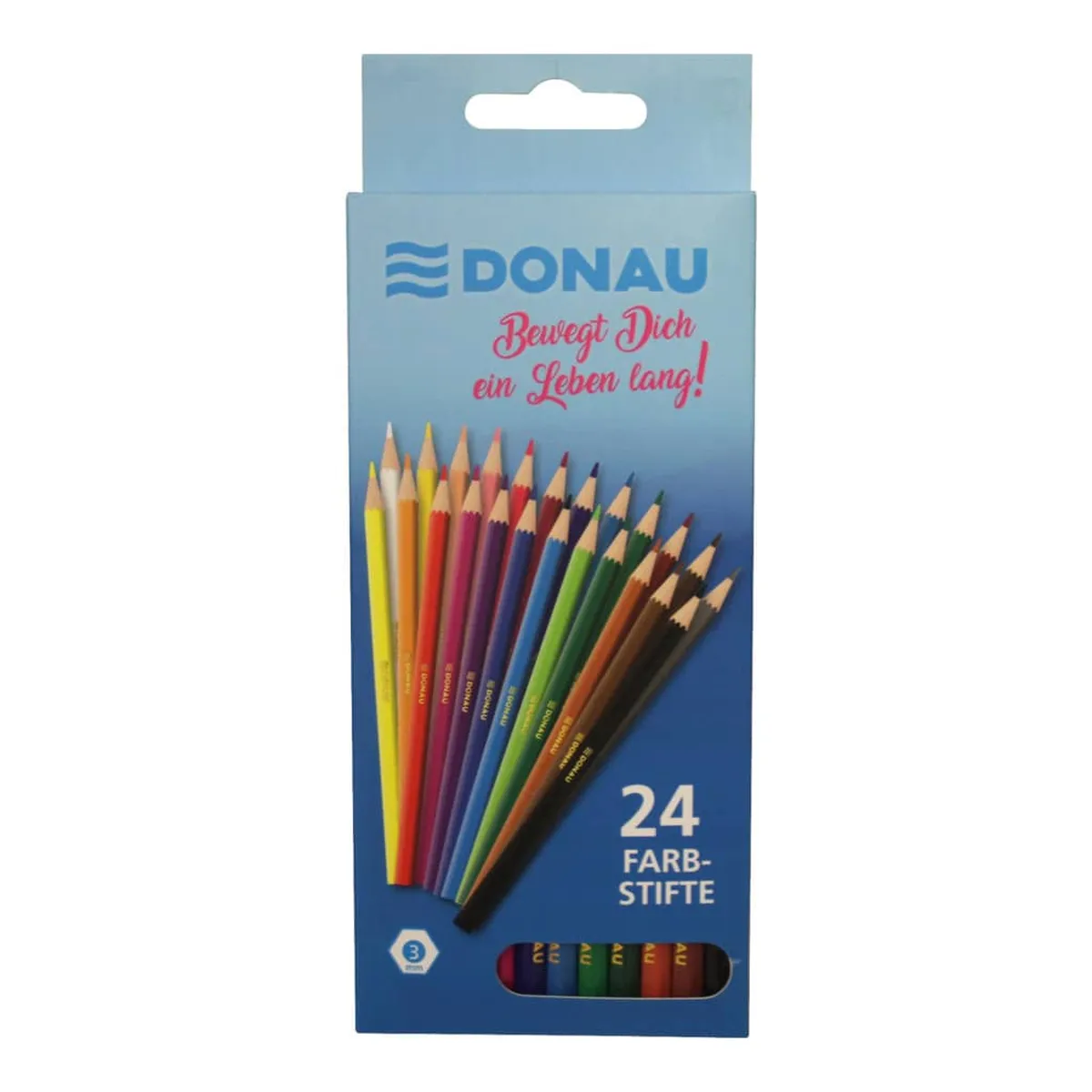 DONAU Farbstifte - 5 mm, 24 Farben, Kartonetui 