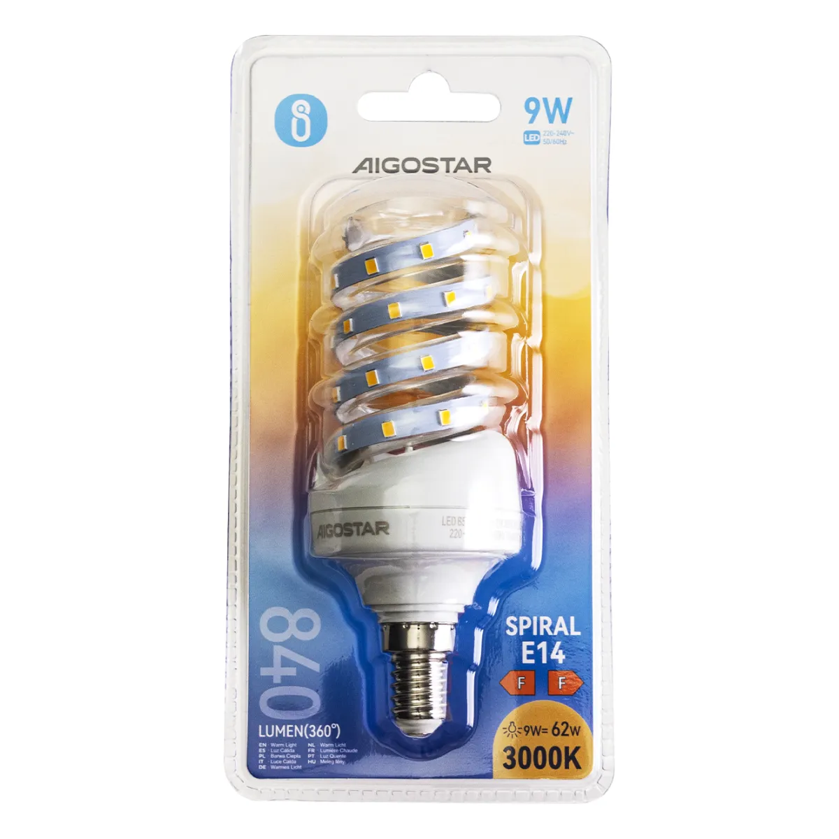 Aigostar LED 'Spirale', 9W, E14