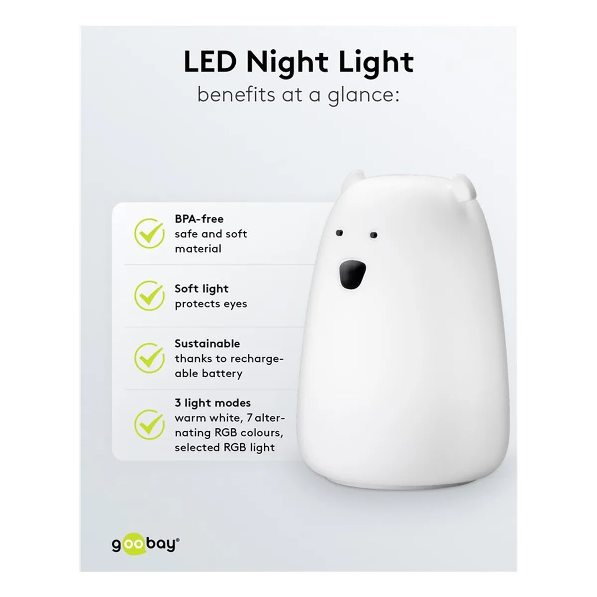 Goobay LED-Nachtlicht “Eisbär“