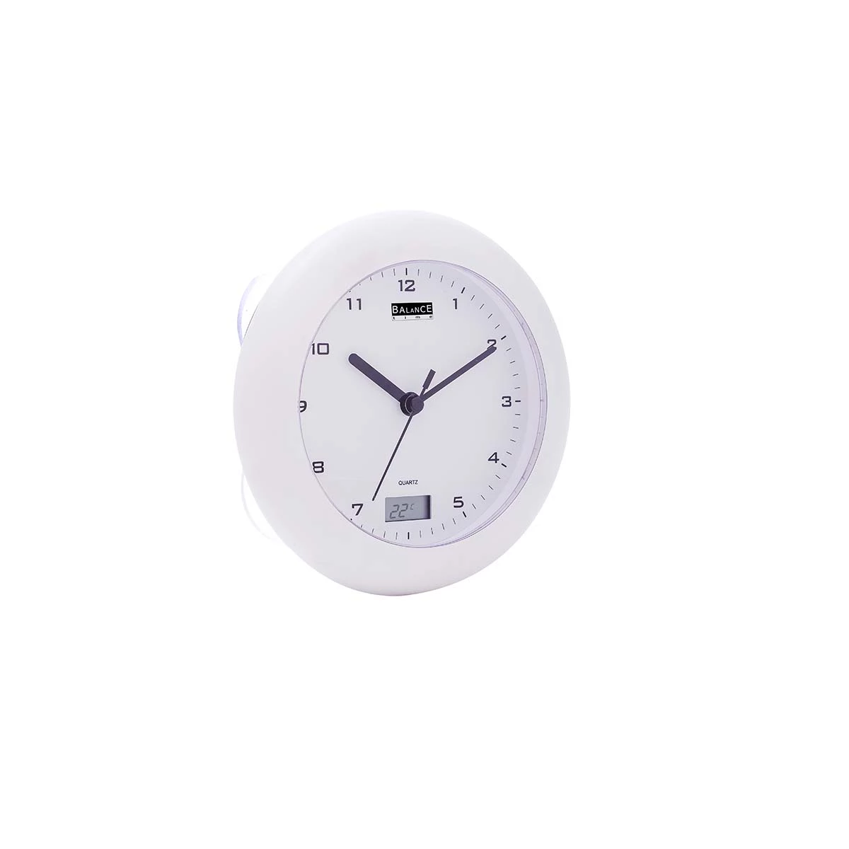 Balance Badenzimmeruhr / Thermometer 17 cm analog Weiss
