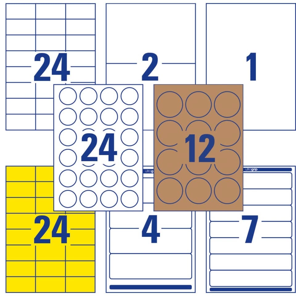 Avery Zweckform Home Office Etiketten Starter-Set - 189 Etiketten, sortiert