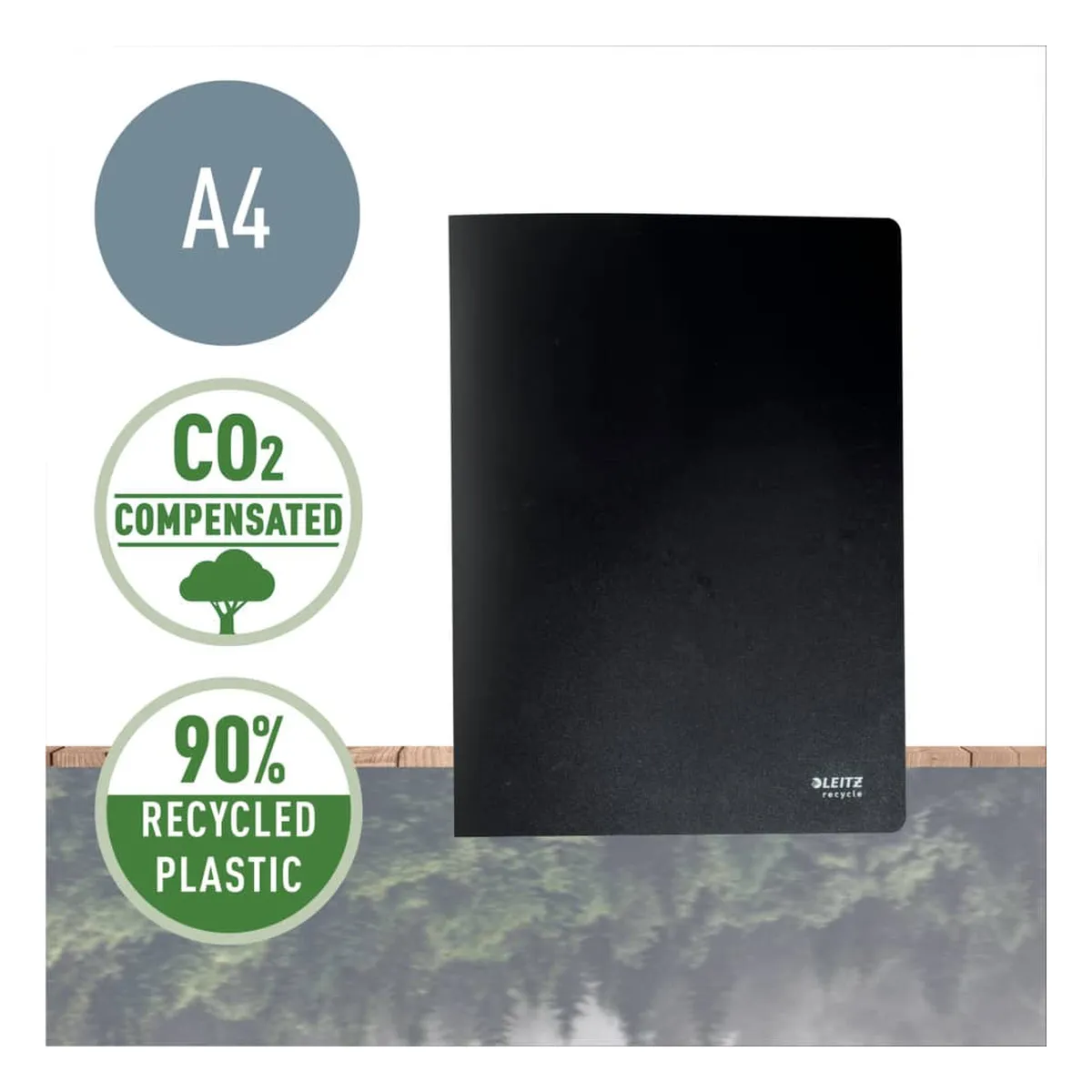 Leitz Sichthüllenmappe Recycle - A4, 40 Hüllen, PP, , schwarz