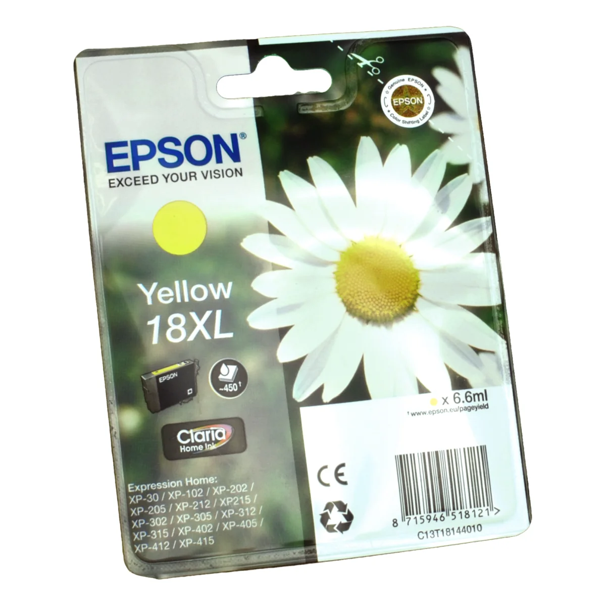 Druckerpatrone Epson 18XL gelb 6,6 ml | 450 Seiten (C13T18144010)