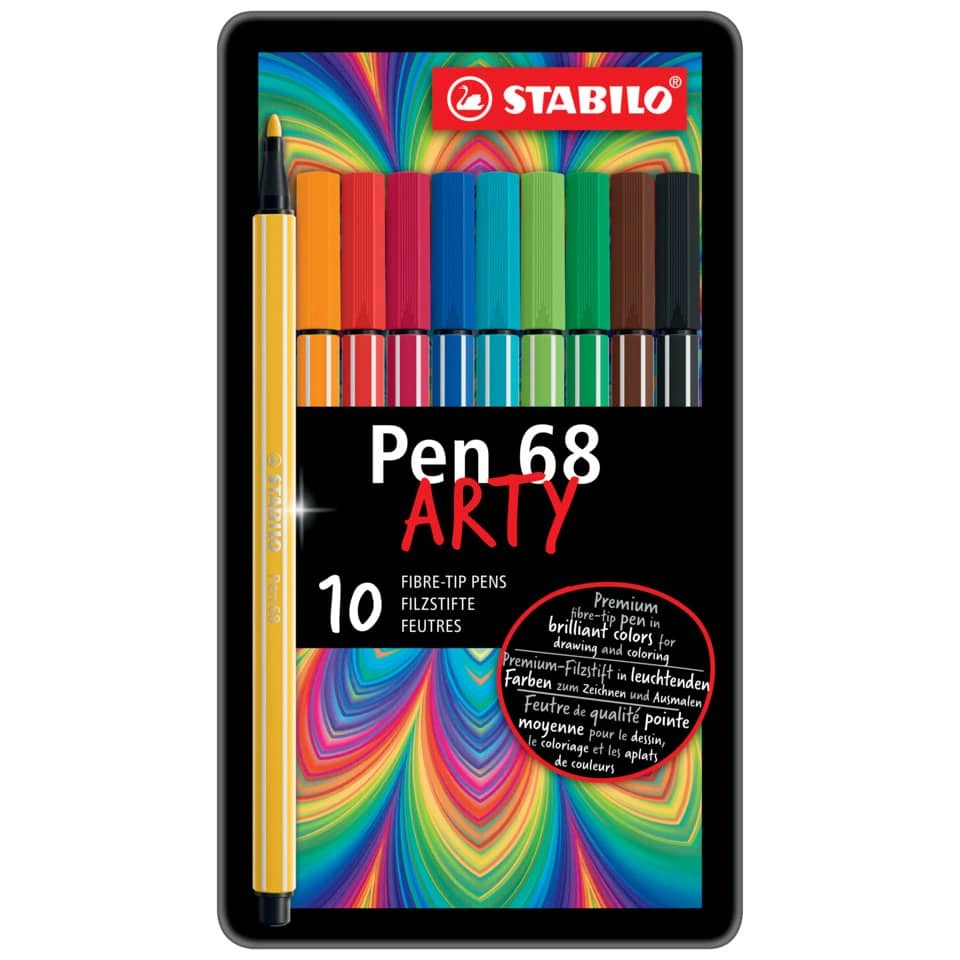 Fasermaler Pen 68 Metalletui, 10 Farben