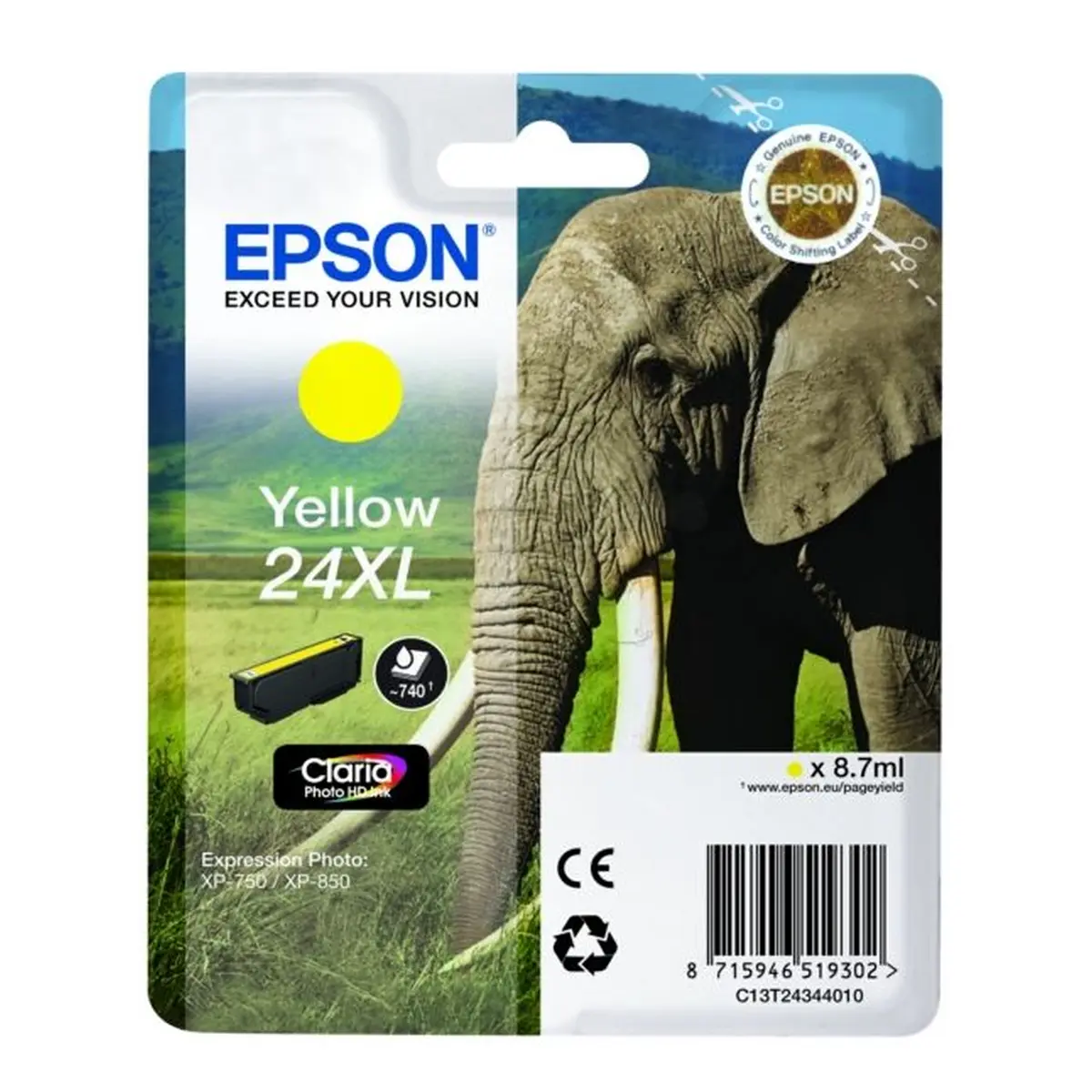 Druckerpatrone Epson 24XL gelb 8,7 ml | 500 Seiten (C13T24344012)