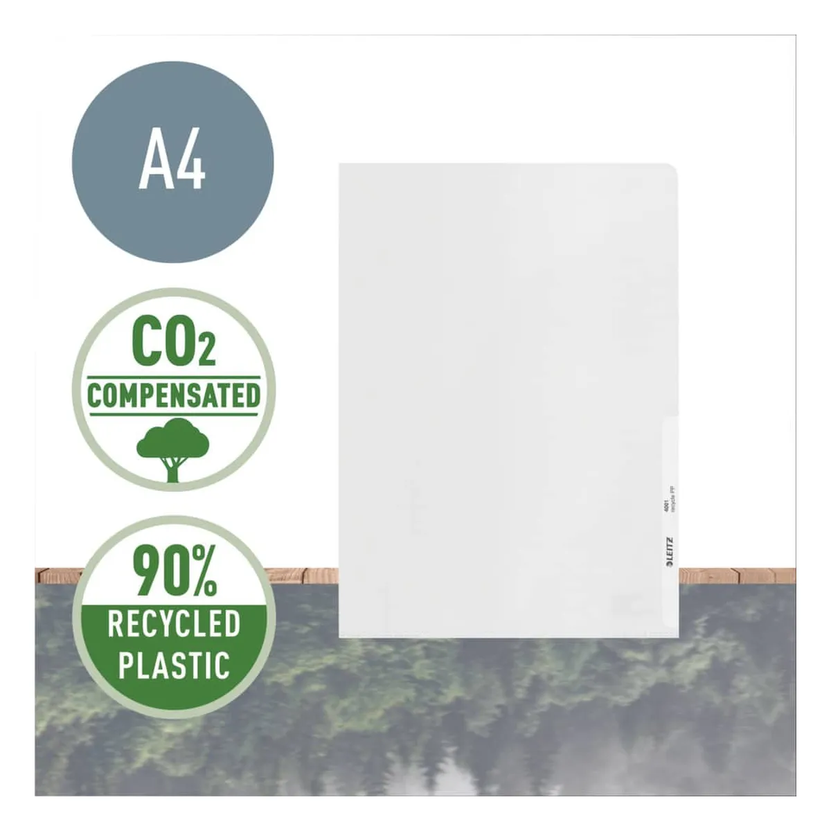 Leitz Sichthülle Recycle - A4, PP, genarbt, dokumentenecht, 25 Stück, farblos