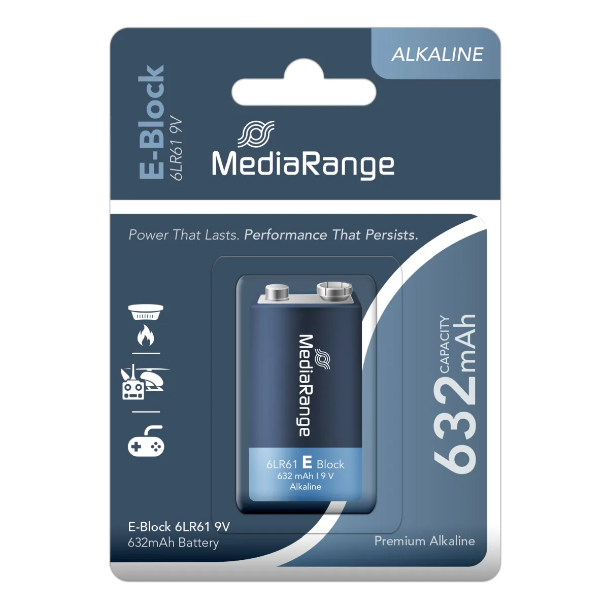 MediaRange Batterie Alkaline E-Block 6LR61 9V