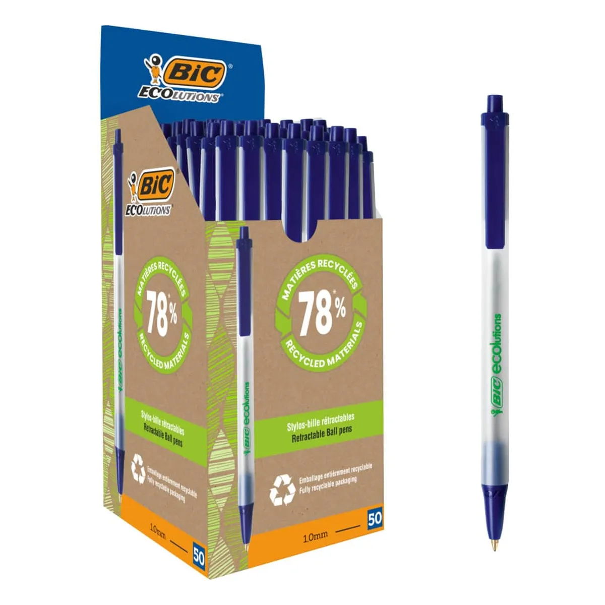 BiC Druckkugelschreiber ECOlutions® Clic Stic - 0,4 mm, blau